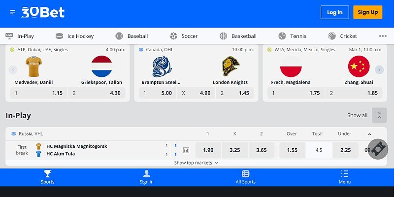 30bet - a Canadian online casino we tested