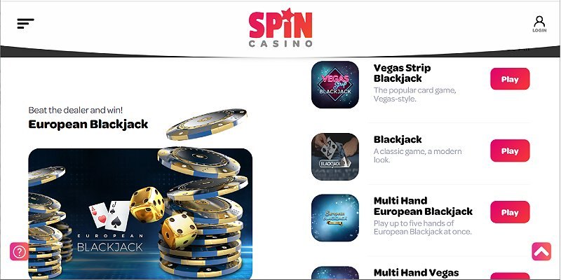 Spin Casino screenshot